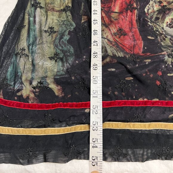 Cache XS Vintage Mesh Maxi Dress Angel Renaissance Gothic Fairy Y2K Art Sheer - Picture 11 of 12